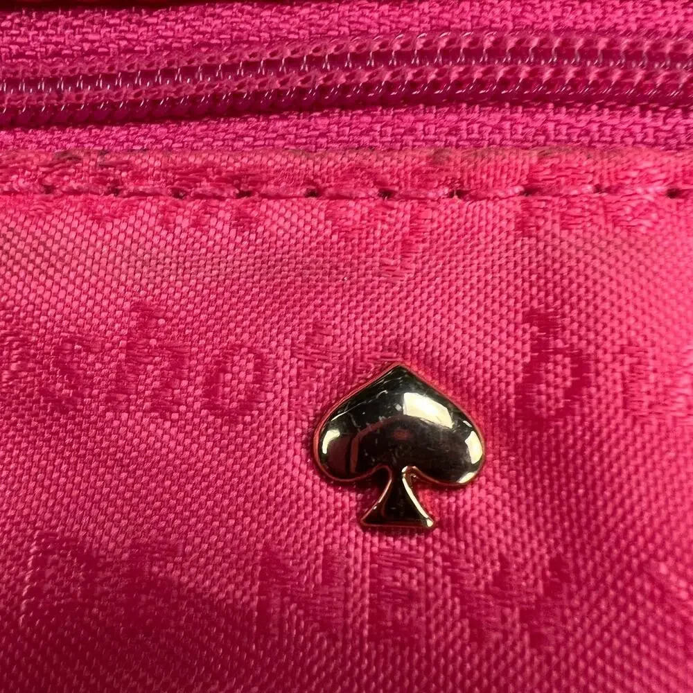 Kate Spade Deborah Dot Nylon Tote Satchel Handbag Black Cream Polka Dot